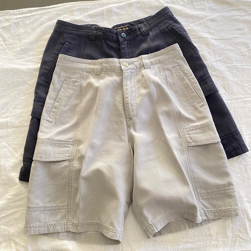 Tommy Bahama Relax Mens Cargo Shorts Size 32 Cotton Blend Utility Summer Resort